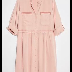 Anthropologie x cloth & stone rose/pink/peach shirt dress (petite medium)